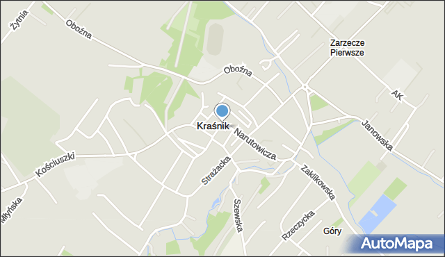 Kraśnik, Ratuszowa, mapa Kraśnik