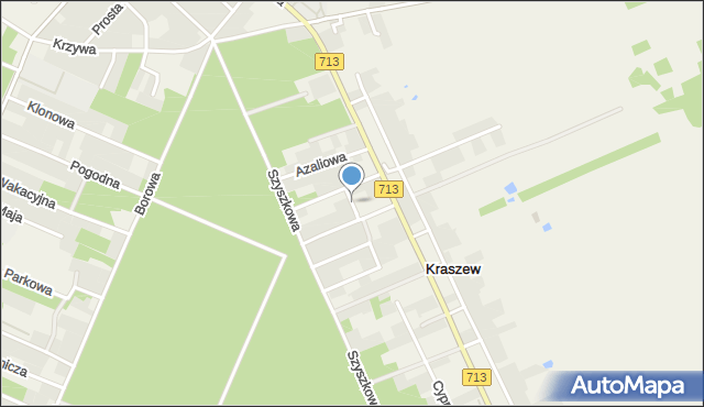 Kraszew gmina Andrespol, Rabatowa, mapa Kraszew gmina Andrespol