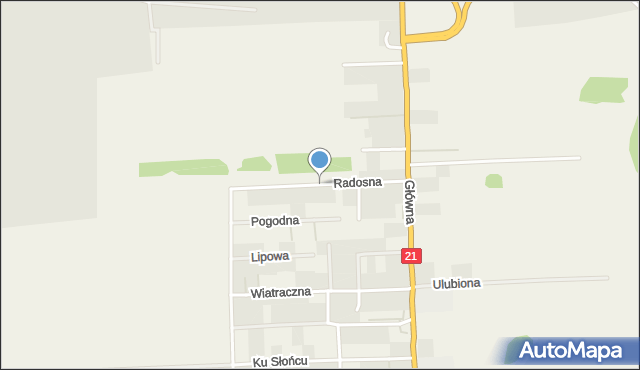 Łosino, Radosna, mapa Łosino