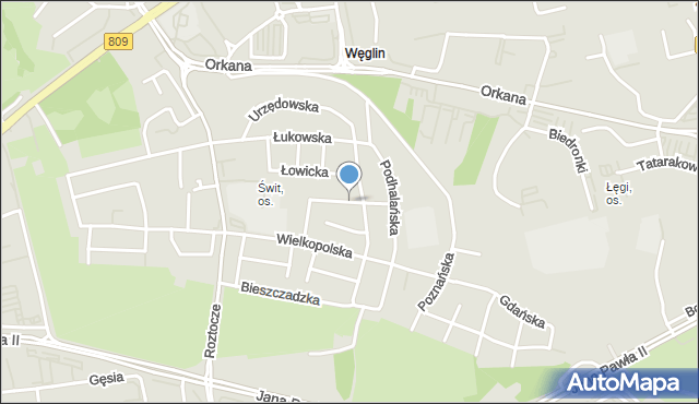 Lublin, Radomska, mapa Lublina