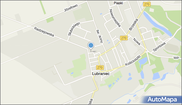 Lubraniec, Raj, mapa Lubraniec
