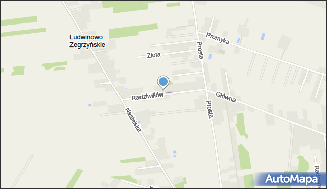 Ludwinowo Zegrzyńskie, Radziwiłłów, mapa Ludwinowo Zegrzyńskie