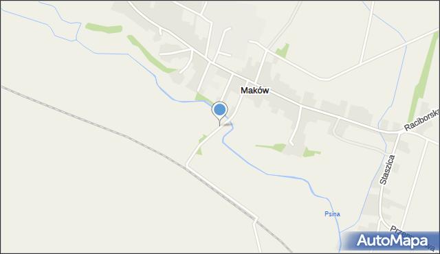 Maków gmina Pietrowice Wielkie, Radosna, mapa Maków gmina Pietrowice Wielkie