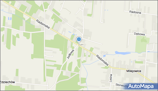 Milejowice gmina Zakrzew, Radomska, mapa Milejowice gmina Zakrzew