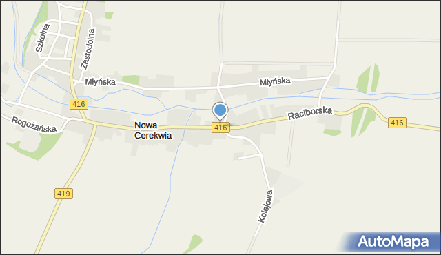 Nowa Cerekwia, Raciborska, mapa Nowa Cerekwia