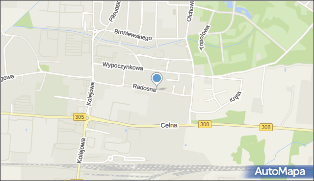 Nowy Tomyśl, Radosna, mapa Nowy Tomyśl