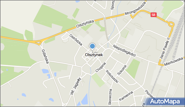 Olsztynek, Ratusz, mapa Olsztynek