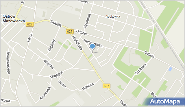 Ostrów Mazowiecka, Radwańskiego Jana, mapa Ostrów Mazowiecka