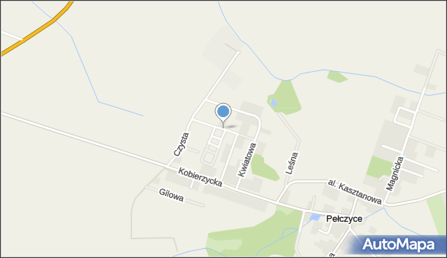 Pełczyce gmina Kobierzyce, Radosna, mapa Pełczyce gmina Kobierzyce