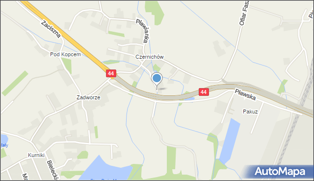 Pławy, Rajska, mapa Pławy