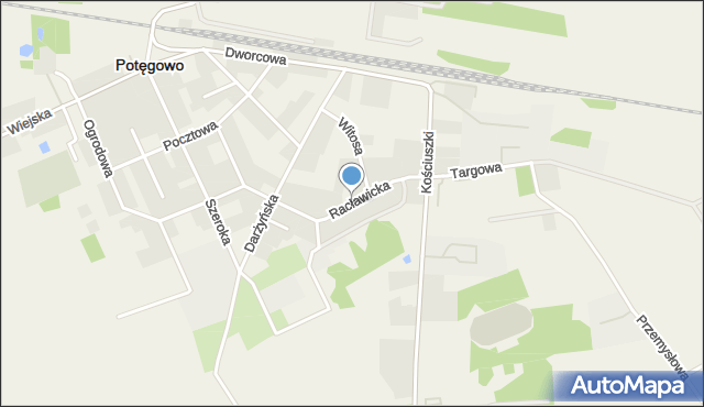 Potęgowo powiat słupski, Racławicka, mapa Potęgowo powiat słupski