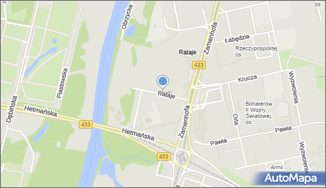 Poznań, Rataje, mapa Poznania