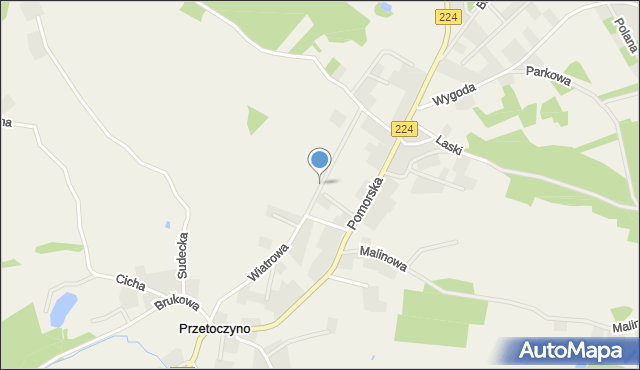 Przetoczyno, Rajdowa, mapa Przetoczyno