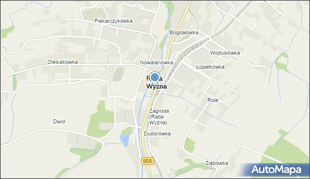 Raba Wyżna, Raba Wyżna, mapa Raba Wyżna