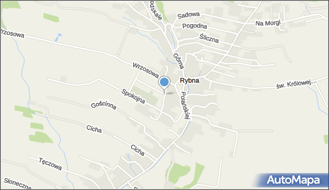 Rybna gmina Czernichów, Rajska, mapa Rybna gmina Czernichów