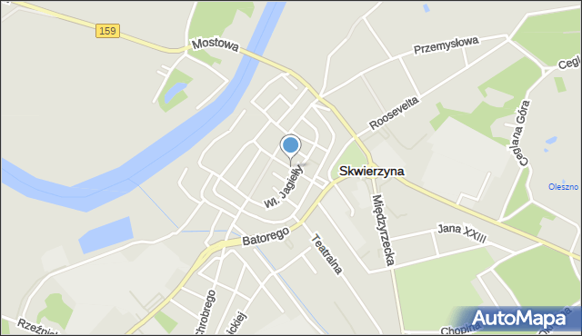 Skwierzyna, Ratuszowa, mapa Skwierzyna