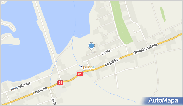 Spalona gmina Kunice, Radosna, mapa Spalona gmina Kunice
