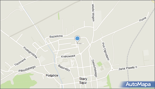 Stary Sącz, Radosna, mapa Stary Sącz