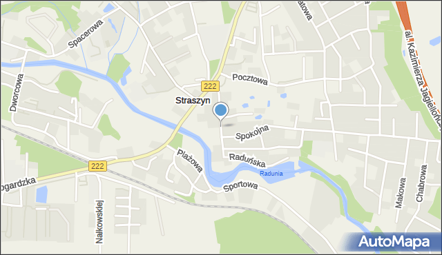 Straszyn, Raduńska, mapa Straszyn