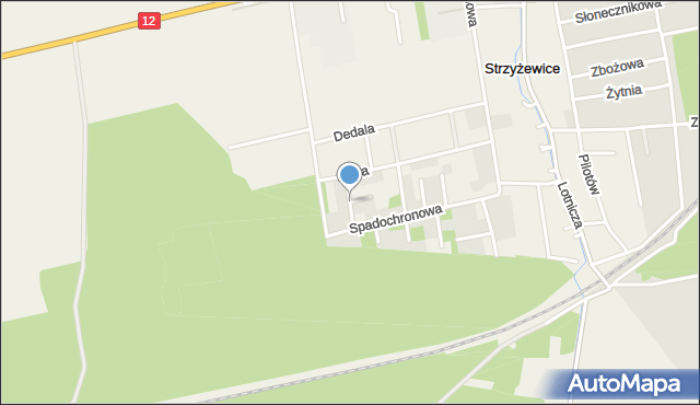 Strzyżewice gmina Święciechowa, Radarowa, mapa Strzyżewice gmina Święciechowa