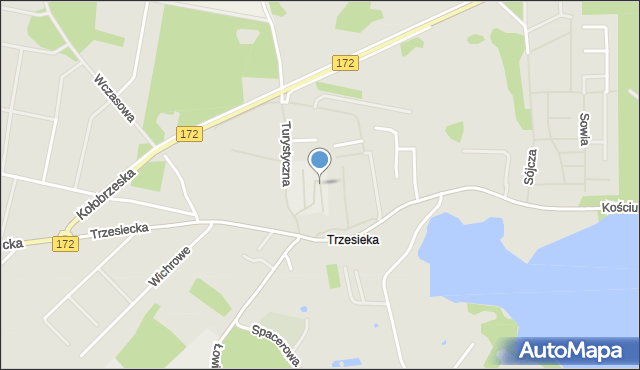 Szczecinek, Radosna, mapa Szczecinek