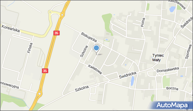 Tyniec Mały, Radosna, mapa Tyniec Mały