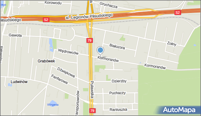 Warszawa, Rajskich Ptaków, mapa Warszawy