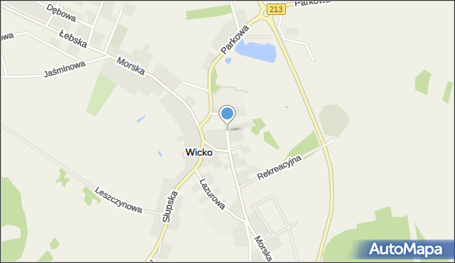Wicko powiat lęborski, Radosna, mapa Wicko powiat lęborski