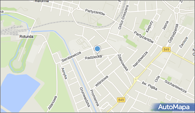Zamość, Radziecka, mapa Zamościa
