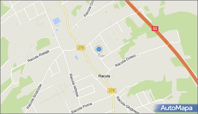 Zielona Góra, Racula-Korczaka Janusza, mapa Zielona Góra