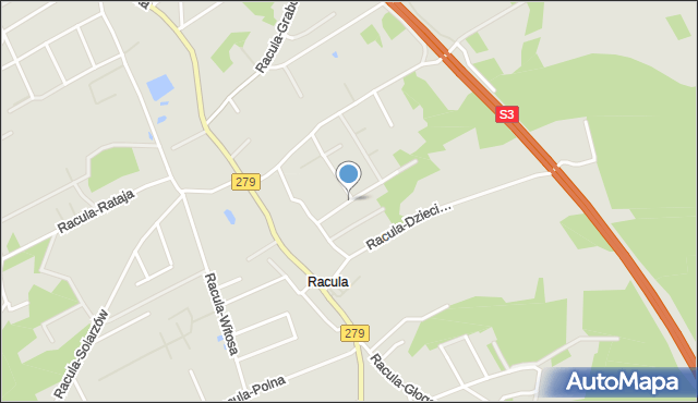 Zielona Góra, Racula-Litewska, mapa Zielona Góra