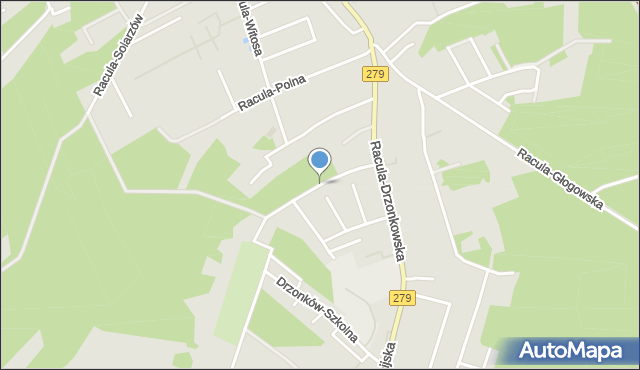 Zielona Góra, Racula-Wołyńska, mapa Zielona Góra