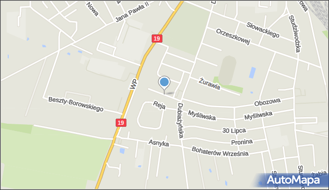 Bielsk Podlaski, Reymonta Władysława, mapa Bielsk Podlaski