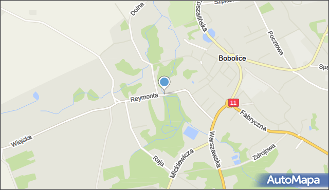 Bobolice powiat koszaliński, Reymonta Władysława, mapa Bobolice powiat koszaliński