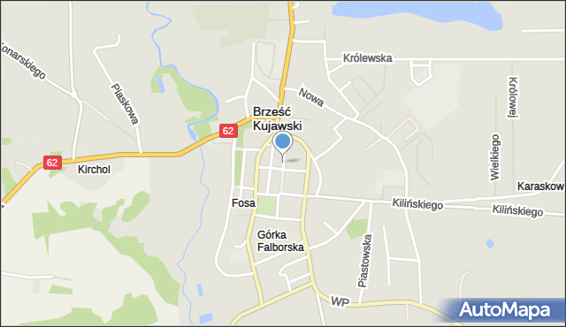 Brześć Kujawski, Reymonta Władysława, mapa Brześć Kujawski