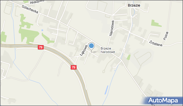 Brzezie gmina Zabierzów, Reja Mikołaja, mapa Brzezie gmina Zabierzów