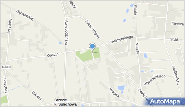 Brzezie k. Sulechowa, Reja Mikołaja, mapa Brzezie k. Sulechowa