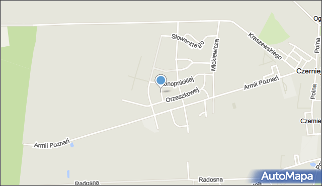 Czerniejewo, Reymonta Władysława, mapa Czerniejewo