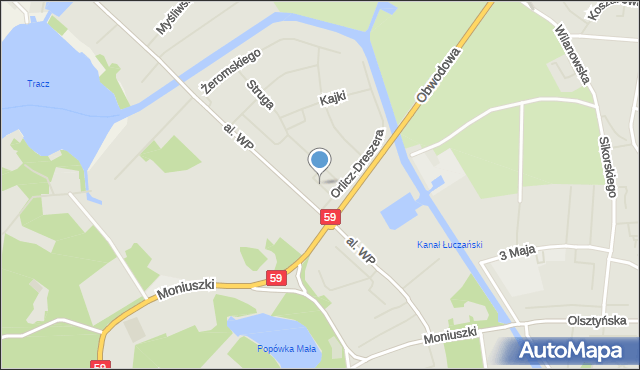 Giżycko, Reja Mikołaja, mapa Giżycko
