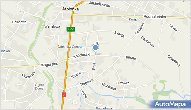 Jabłonka powiat nowotarski, Reja Mikołaja, mapa Jabłonka powiat nowotarski
