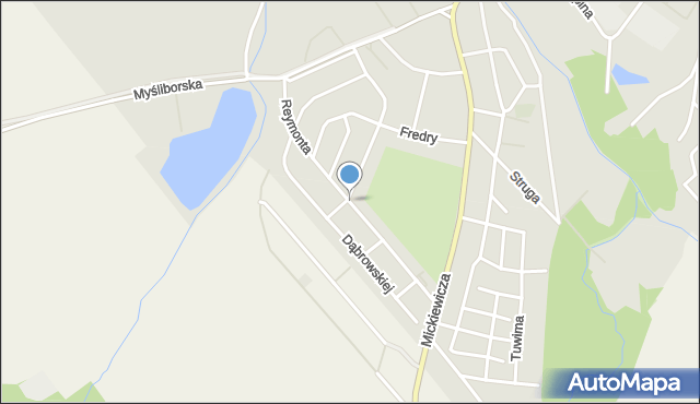 Jawor, Reymonta Władysława, mapa Jawor