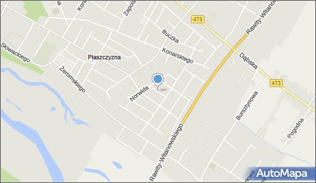Koło, Reja Mikołaja, mapa Koło