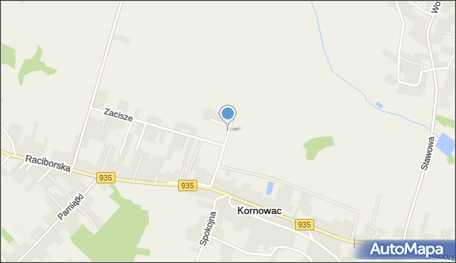 Kornowac, Rekreacyjna, mapa Kornowac