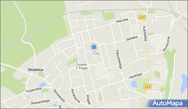 Kościerzyna, Remusa, mapa Kościerzyna