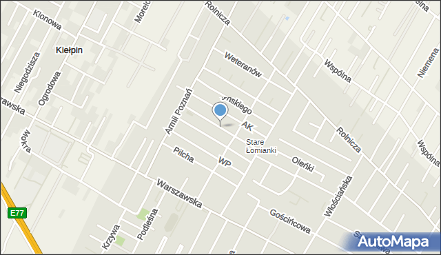 Łomianki, Reja Mikołaja, mapa Łomianki