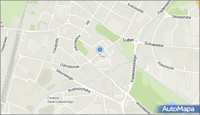 Lubin, Reja Mikołaja, mapa Lubin