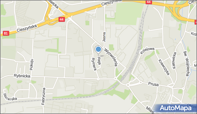 Mikołów, Reja Mikołaja, mapa Mikołów