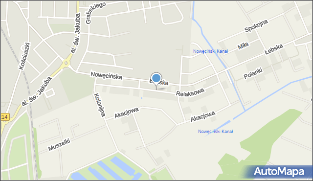 Nowęcin, Relaksowa, mapa Nowęcin