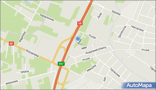 Ostrów Mazowiecka, Reja Mikołaja, mapa Ostrów Mazowiecka