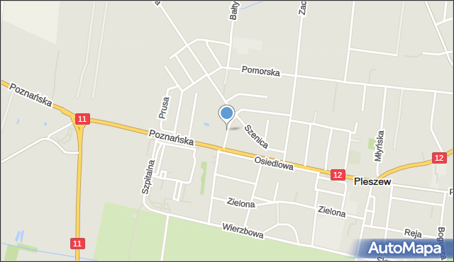 Pleszew, Reymonta Władysława, mapa Pleszew